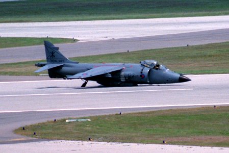 SeaHarrier FRS1 800 NAS after wheels up landing 1986