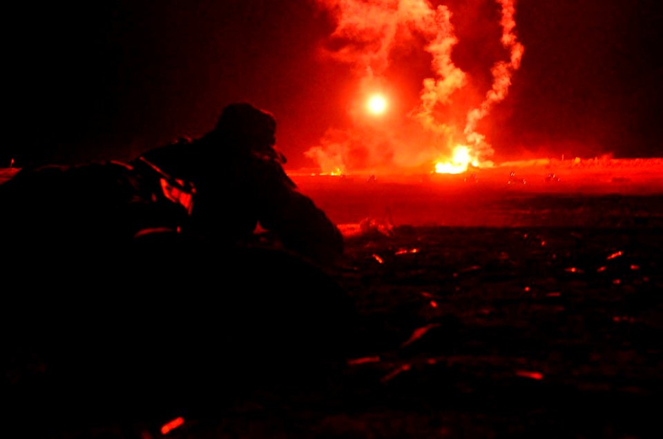 Seals conduct a training at night