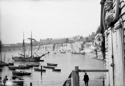 Seafront with bathing machines, Broadstairs, Kent. RMG G02392 photo