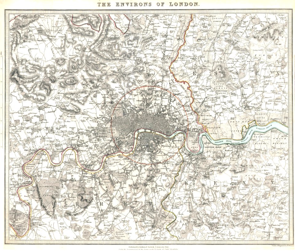 SDUK MAP Environment of London 1832