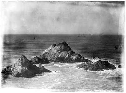 Seal rocks near San Francisco's Cliff House Restaurant, ca.1900 (CHS-4757) photo