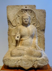 Seated Buddha, China, Liao-Jin dynasty, 12th century AD, marble - Matsuoka Museum of Art - Tokyo, Japan - DSC07075 photo