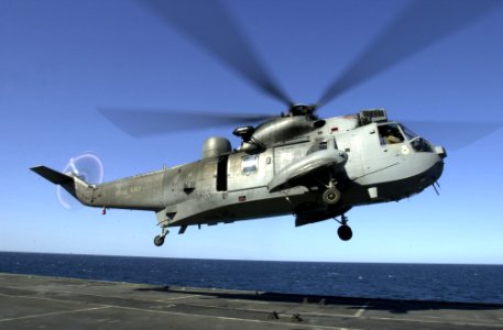 Sea King HAS6 taking off from HMS Illustrious (R06) 2002