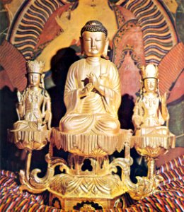 Seated Gilt-bronze Bhaisajyaguru Triad of Yeongtapsa temple in Dangjin, Korea