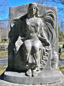 Seated Woman Monument, Lowell Cemetery, Lowell, MA - March 2016 photo