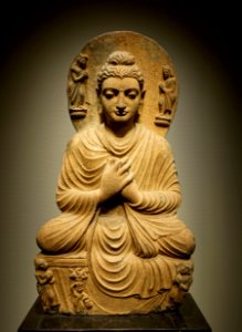 Seated Buddha, Gandhara, Pakistan, Kushan dynasty, 100s-200s AD, schist - Tokyo National Museum - Tokyo, Japan - DSC08664 photo