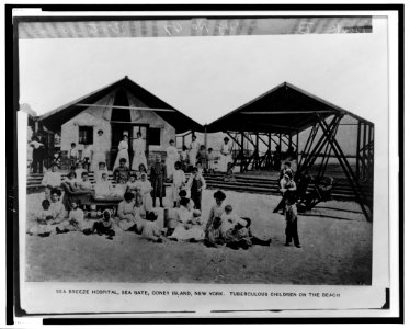 Sea Breeze Hospital, Sea Gate, Coney Island, New York-Tuberculous children on the beach LCCN99472324