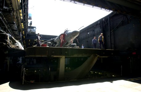 Sea Harrier FA2 on lift of HMS Illustrious (R06) 2001