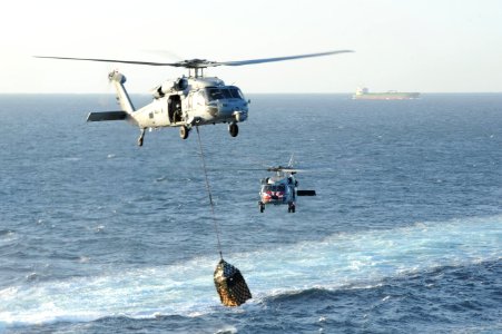 Sea Hawk helicopters move supplies. (8515149507)