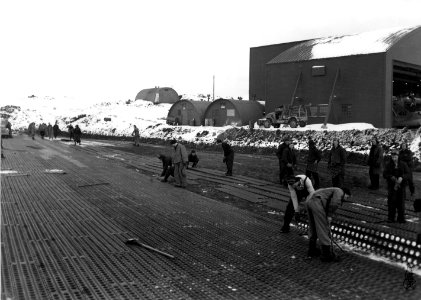 SeaBees building parking area at Amchitka 1944