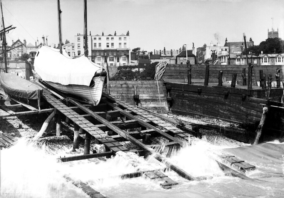 Seafront with lifeboats, Broadstairs, Kent. RMG G02393