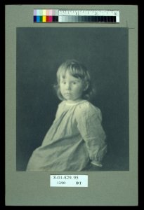 Seated girl with body facing left looking at the camera LCCN2004676334