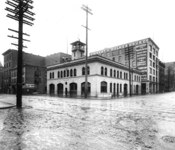 Seattle Fire Department headquarters, Firehouse No 10, northwest corner of S Main St and 3rd Ave S, Seattle, 1906 (CURTIS 2100) photo