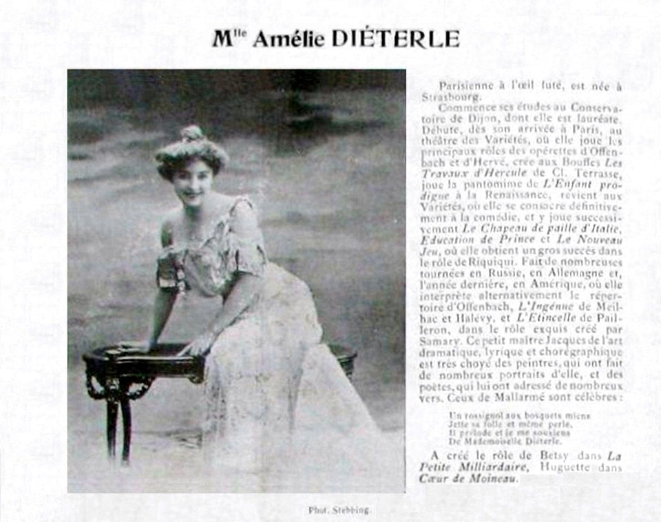 Amélie Diéterle au théâtre (1905) dans « Cœur de moineau » (B)
