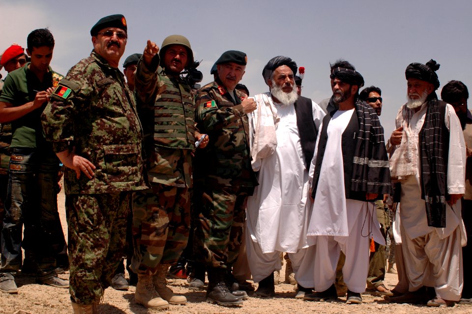 An Afghan National Army trainer explains battle tactics (4763173983)