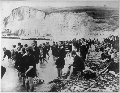 An American Red Cross outing center on the coast near Dieppe, Belgium, where Belgian school children are able to... - NARA - 533651 photo