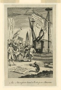 An Attempt to Land a Bishop in America Cartoon, from Political Register 1768