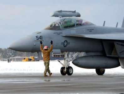 An EA-18G Growler as it taxis off the flight line. (8318419248)