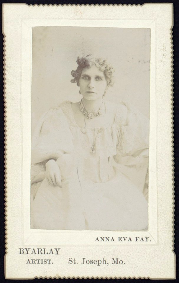 Anna Eva Fay, three-quarter length portrait, seated, facing front) - Byarlay artist, St. Joseph, Mo LCCN2005677229