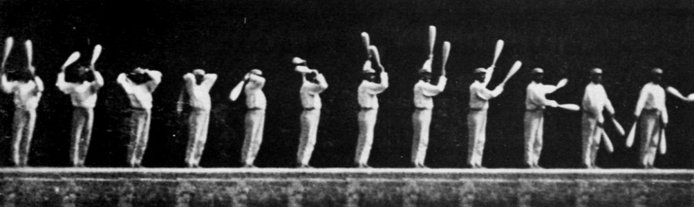 Chronophotographie auf fixer Platte mit rotierendem Spiegel 1888