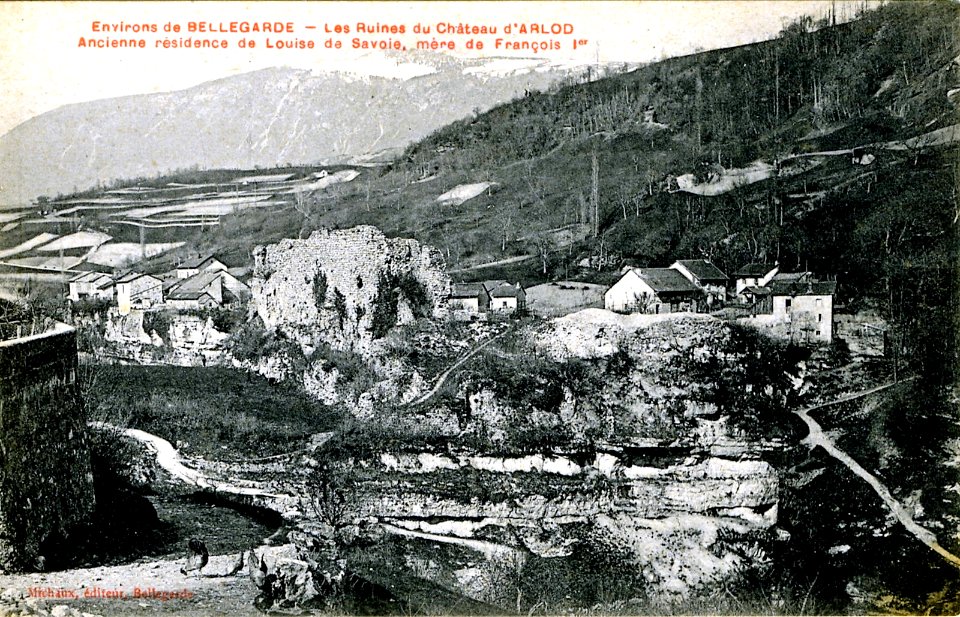Château d'Arlod son engloutissement par le Rhône
