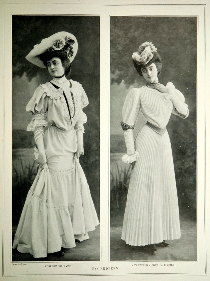 Costume du matin et trotteur pour la Riviera par Redfern 1905
