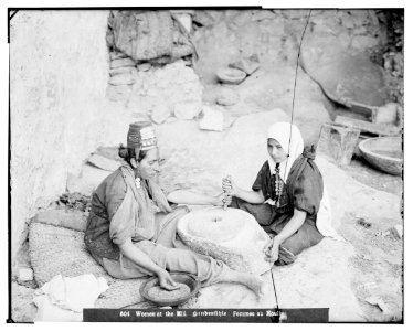 Costumes and characters, etc. 'Two women grinding at a mill' LOC matpc.06817