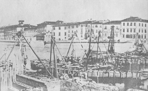 Costruzione ponte solferino 1872