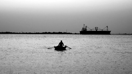 Transport fisherman silhouette