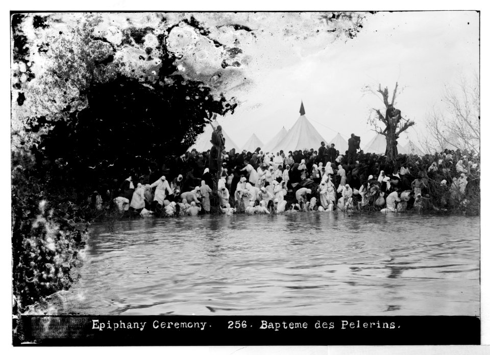 Costumes, characters and ceremonies, etc. Pilgrims immersing in the Jordan LOC matpc.07557
