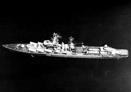 Cruiser Slava elevated port view 1984