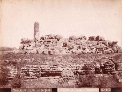 Crupi, Giovanni (1849-1925) - n. 0110 - Girgenti - Tempio di Ercole - Cm 22,5x17 - Delcampe