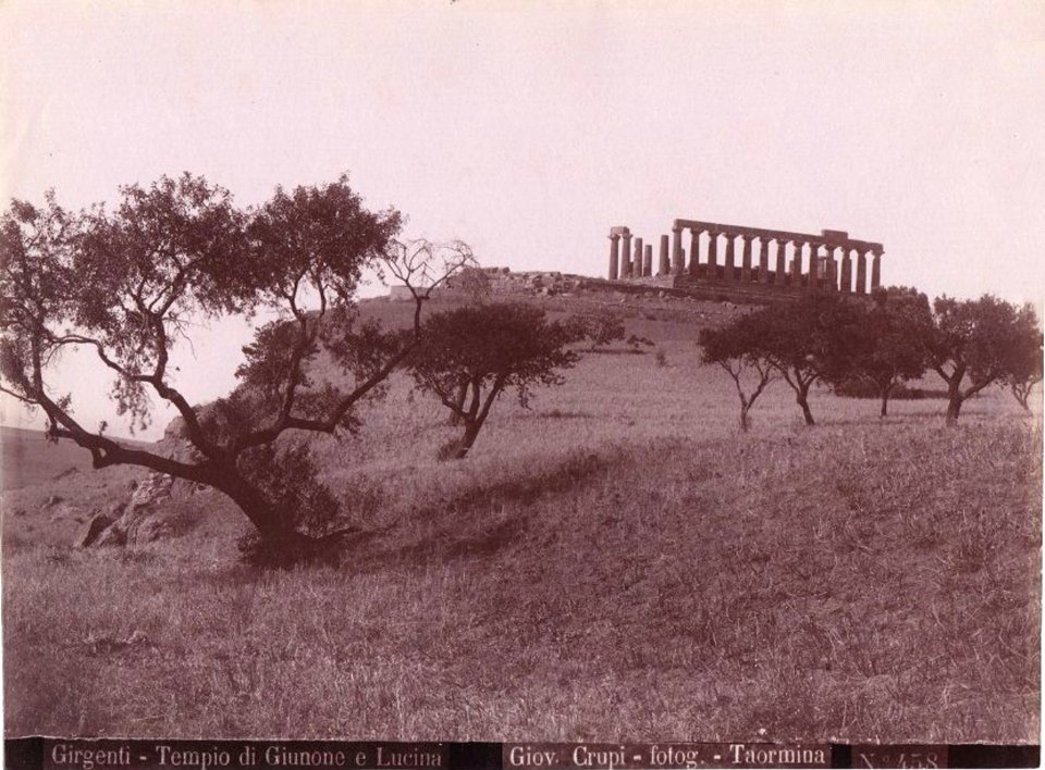 Crupi, Giovanni (1849-1925) - n. 0458 - Girgenti - Tempio di Giunone e Lucina - Cm 22,5x17 - Delcampe