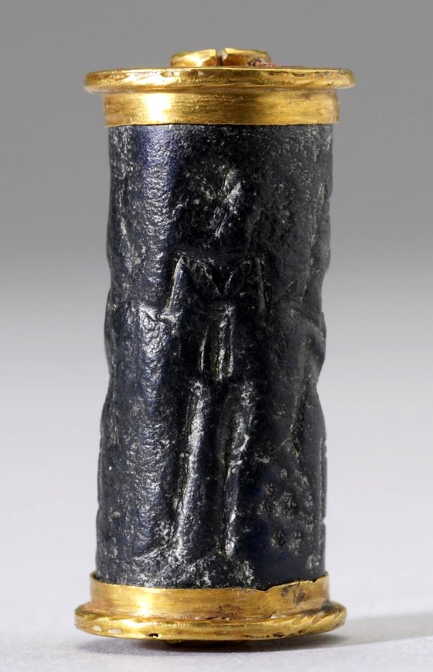 Cypriote - Cylinder Seal with a Nude Goddess - Walters 42415 - Side E