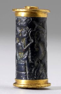 Cypriote - Cylinder Seal with a Nude Goddess - Walters 42415 - Side C