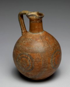 Cypriote - Black-on-Red Ware Jug with Geometric Design - Walters 482341 - Three Quarter Right