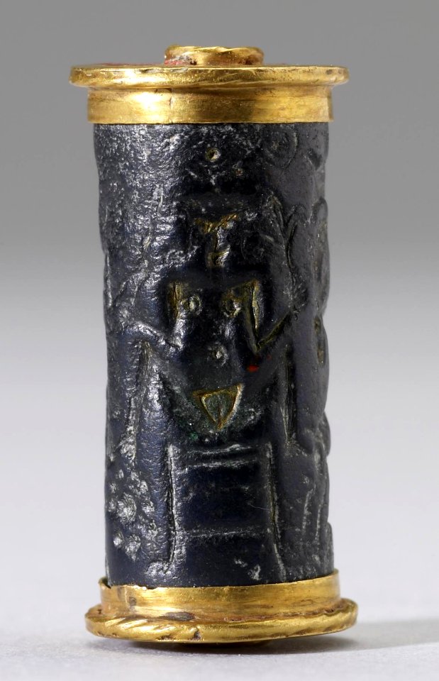 Cypriote - Cylinder Seal with a Nude Goddess - Walters 42415 - Side D