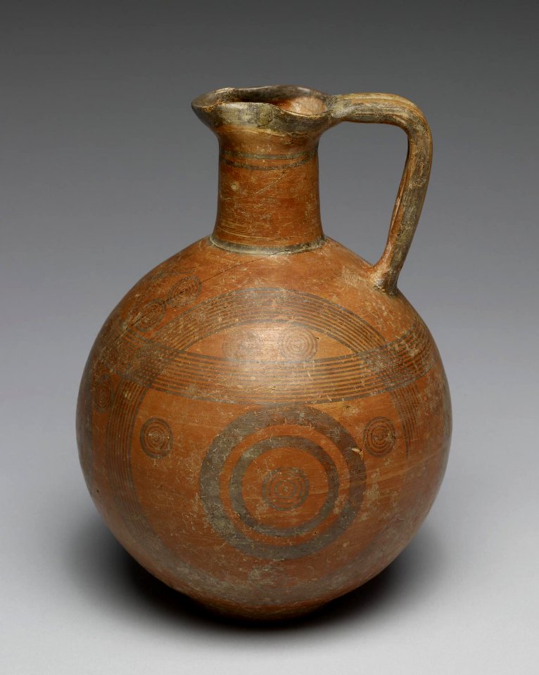 Cypriote - Black-on-Red Ware Jug with Geometric Design - Walters 482341 - Left Side