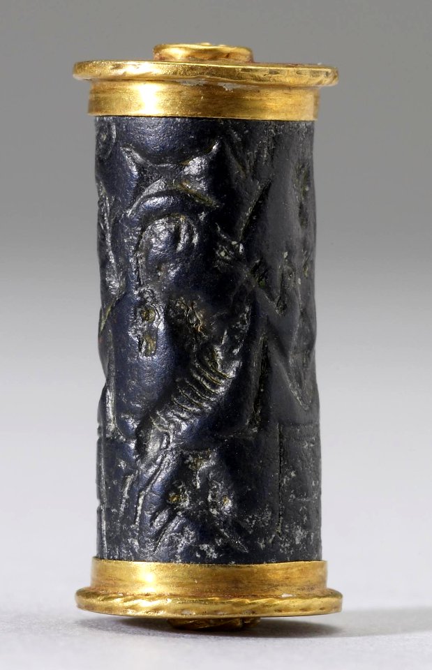 Cypriote - Cylinder Seal with a Nude Goddess - Walters 42415 - Side B