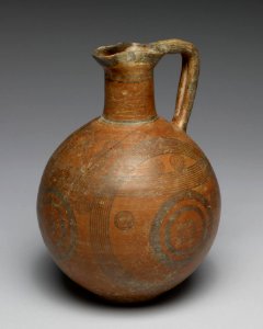 Cypriote - Black-on-Red Ware Jug with Geometric Design - Walters 482341 - Three Quarter Left photo