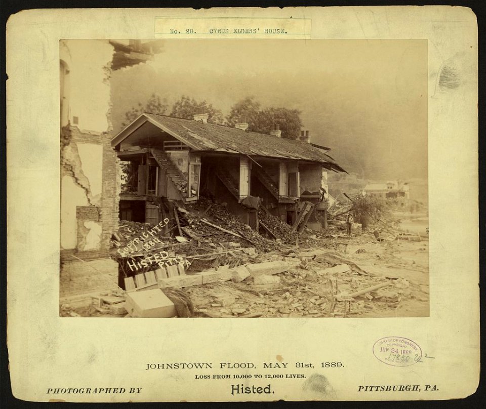 Cyrus Elders' house, Johnstown Flood, May 31st, 1889 LCCN2008675506