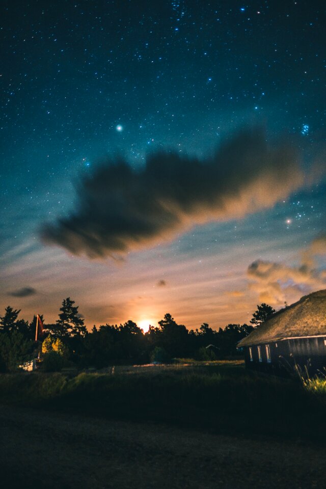 Stars light clouds