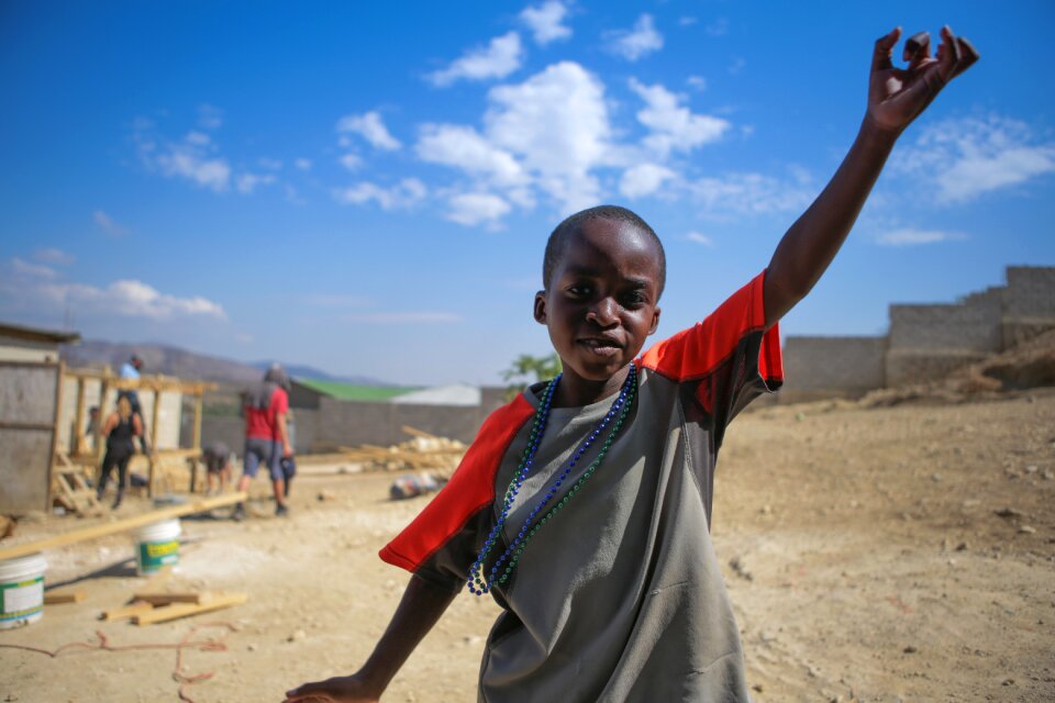 Boy playing african american