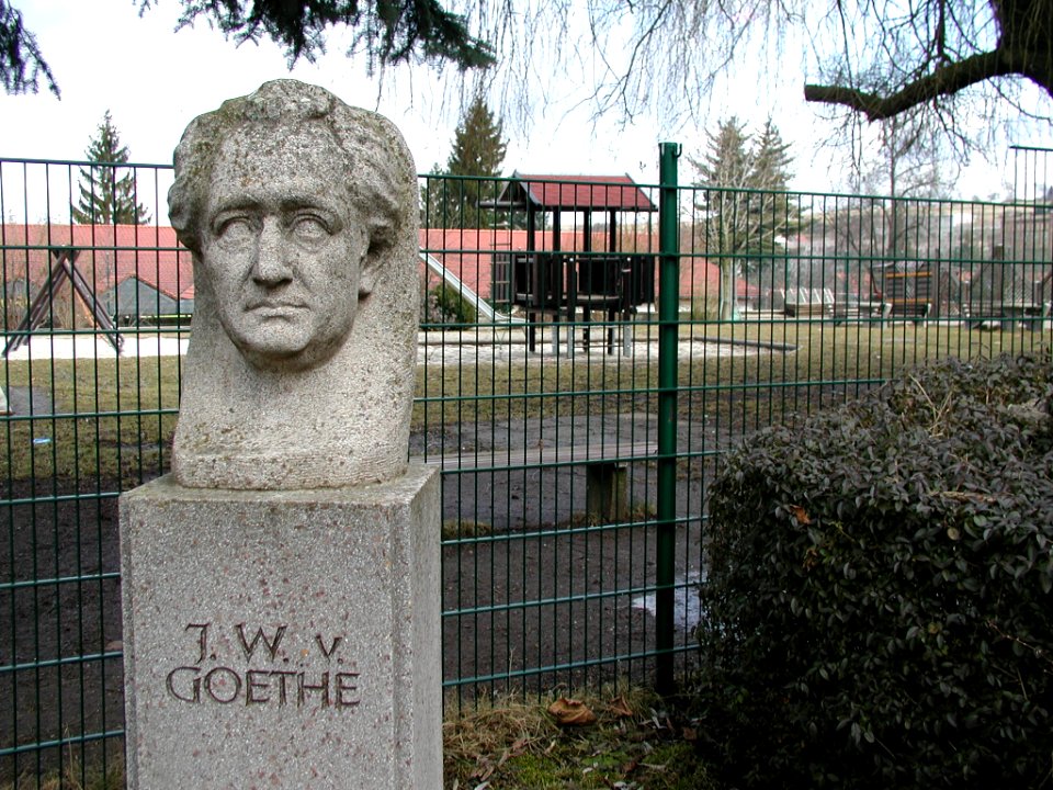 Goetheschule Bust of Goethe Koenigsee Thuringia Germany
