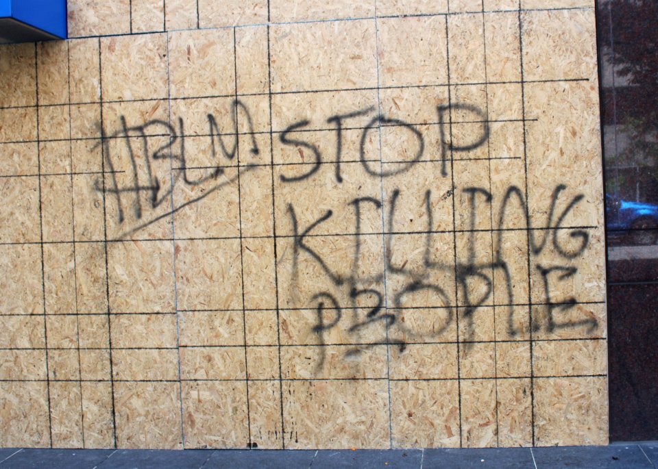 Graffiti from George Floyd protests in Indianapolis, 2020-06-01 03
