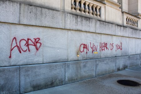 Graffiti from George Floyd protests in Indianapolis, 2020-06-01 08