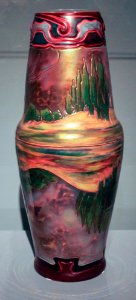 Apáti Abt - Vase with panoramic picture photo