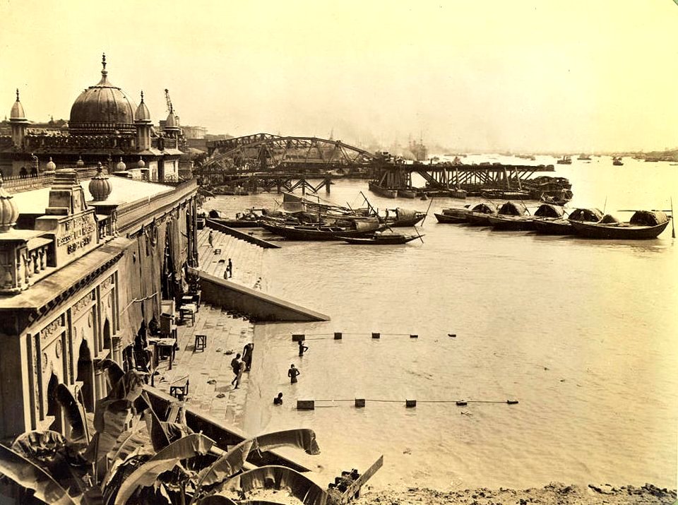 Bathing ghat on the Hooghly river in 1945