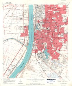 Baton Rouge Port Allen Map Louisiana 1963 photo