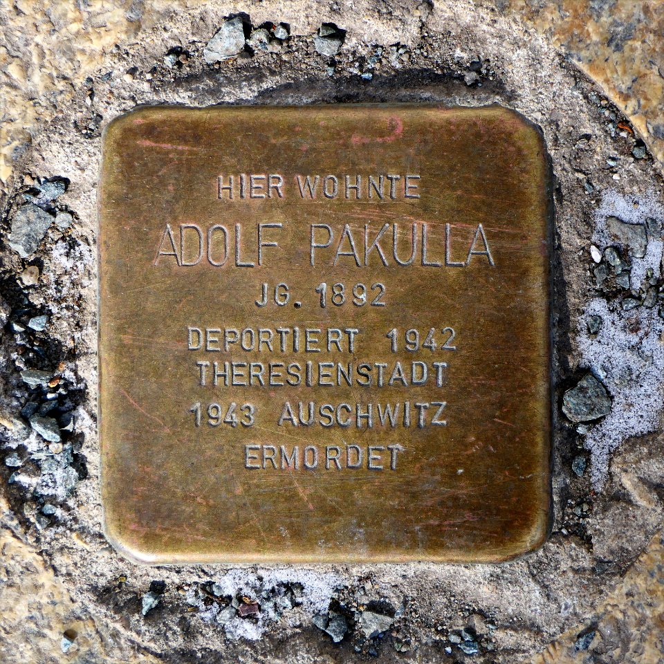 Stolperstein für Adolf Pakulla, Agricolastrasse 2, Chemnitz (2)